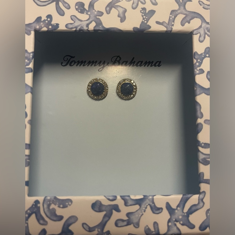Tommy Bahama Blue Stud Earrings with Silver Accent